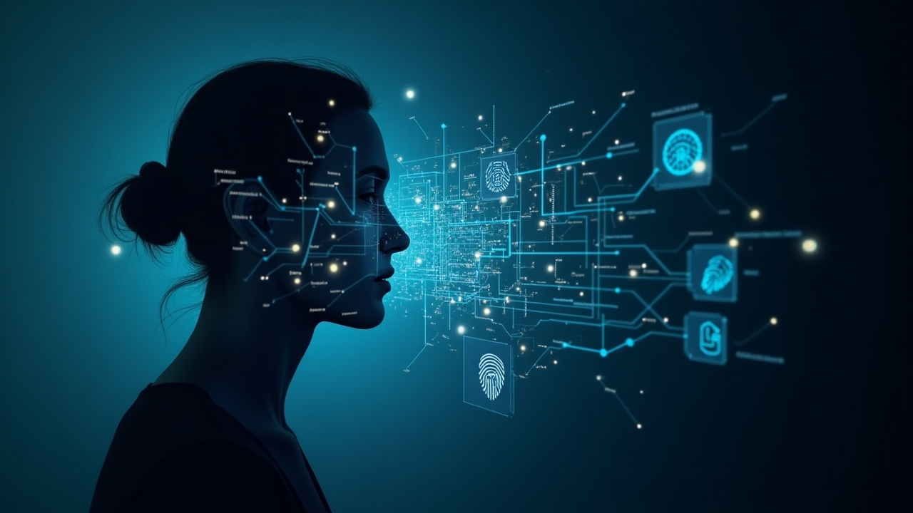 Concepto de identidad digital con eSIM en el futuro
