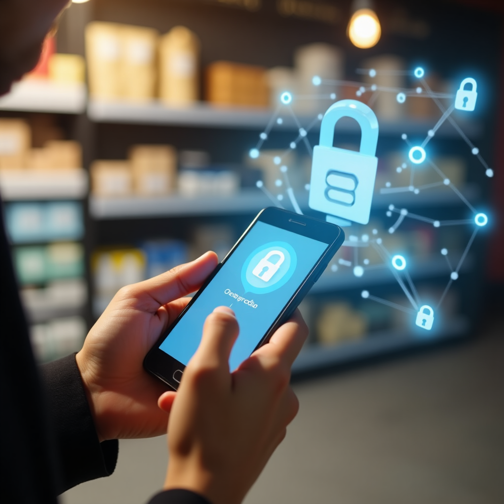 Persona realizando un pago móvil con smartphone